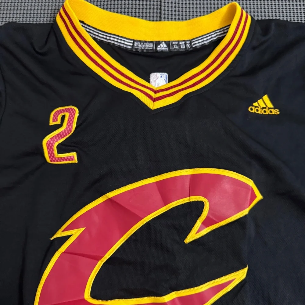 Adidas Kyrie Irving Cavaliers 2016 Finals Black Sleeved Jersey Youth XL